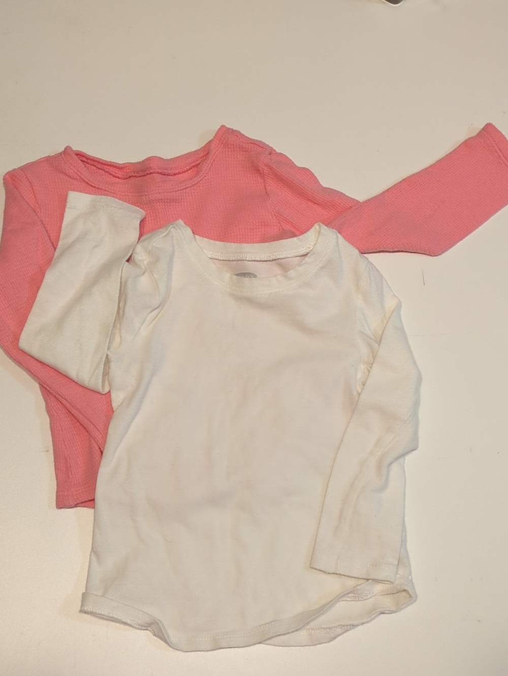 Old Navy Girls' Long-Sleeve Thermal Tees β Pink & White (2-Pack)